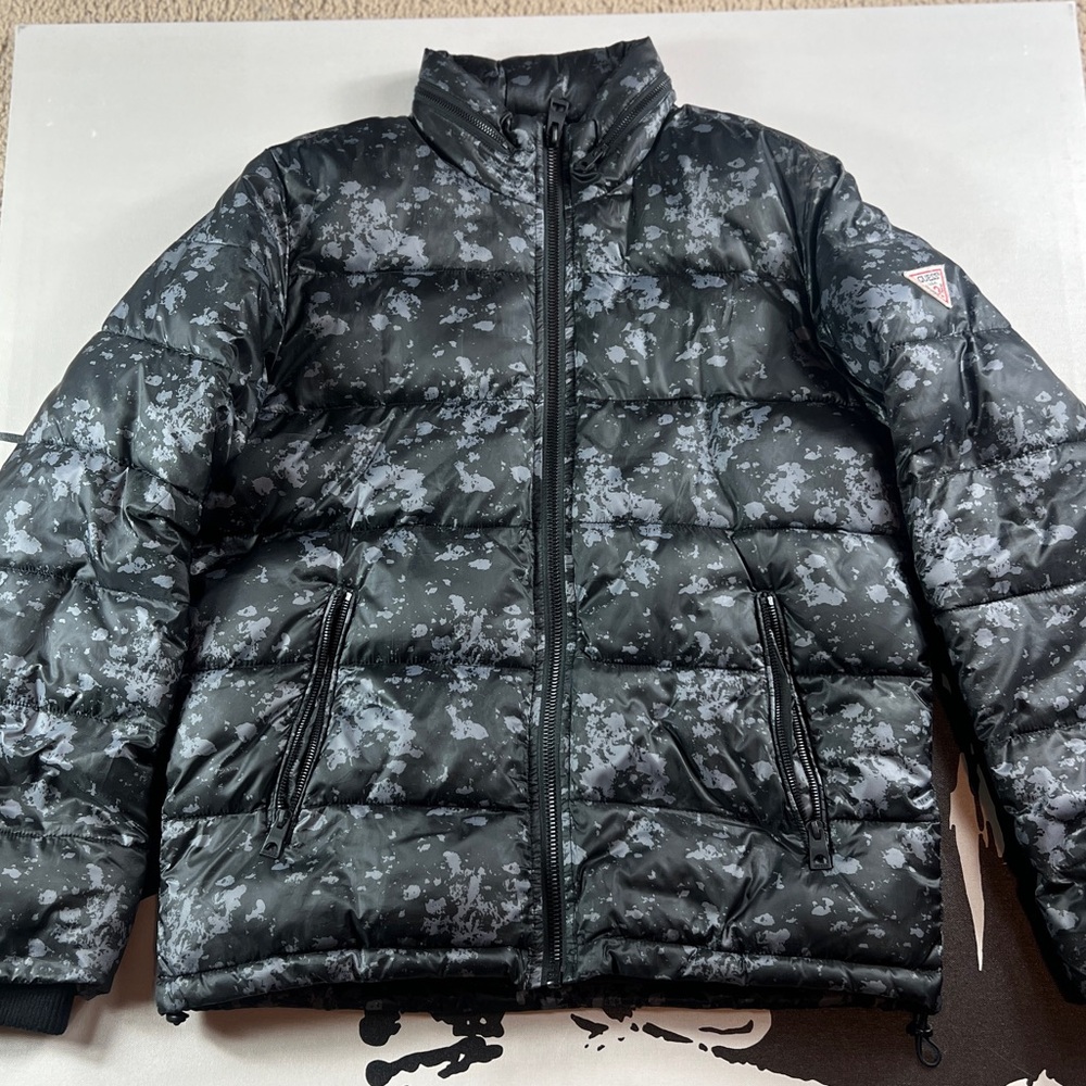 Guess Black and Gray Puffer Jacket